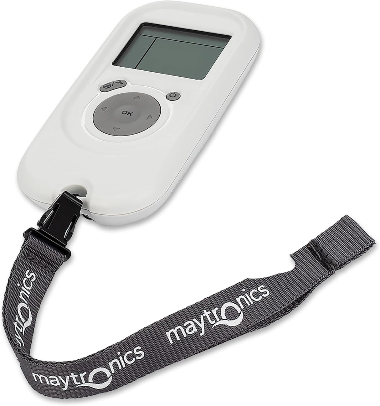 Radiocomando Maytronics PRO con display e pulsanti, cinturino grigio per robot piscina.